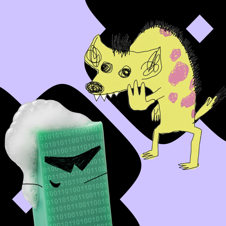 Анімовані зображення Гієни Гігієни та Кібермила
